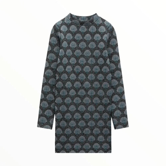 ZARA | Gray | SEAMLESS JACQUARD DRESS - Picture 7 of 11